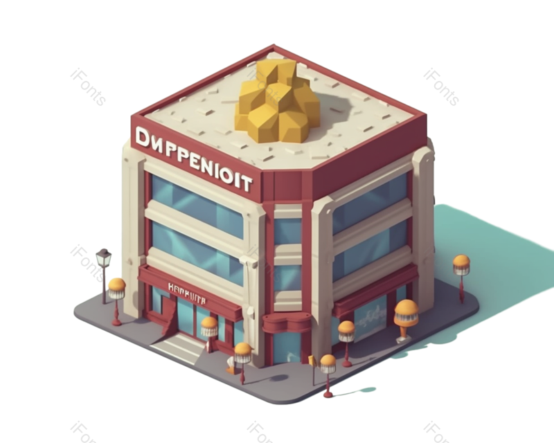 插画图片,商店元素,白色背景PNG,建筑免抠素材
